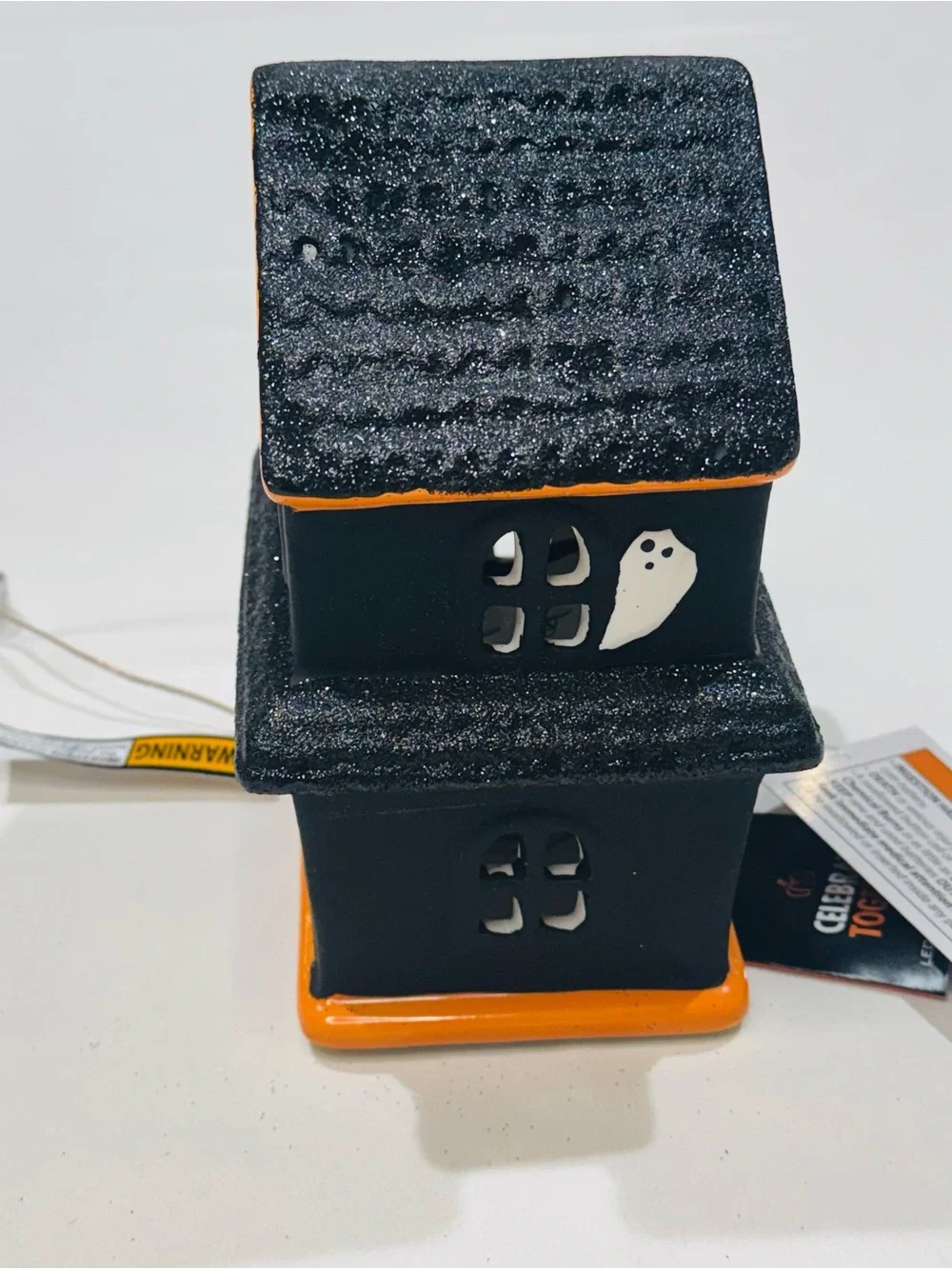 Celebrate Together Halloween Haunted House Blinking LightUp Black Orange NWT